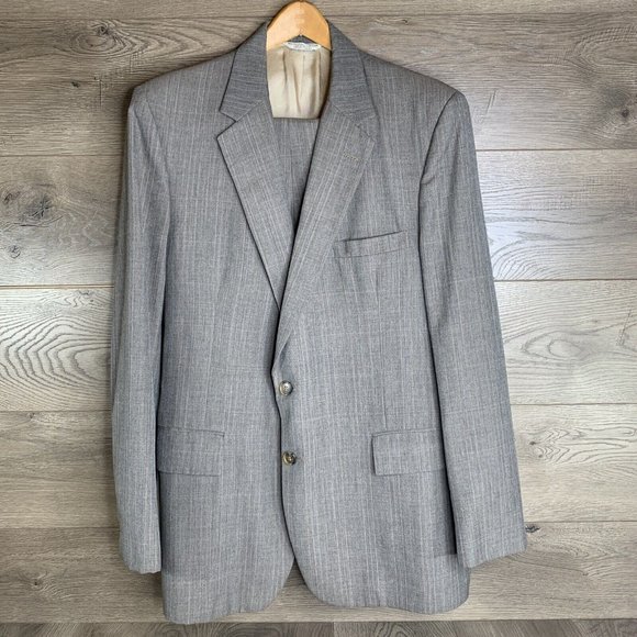 Botany 500 Joslins Mens 2 piece Suit Rose Grey w/Pinstripes See Desc for Measure - Picture 2 of 16